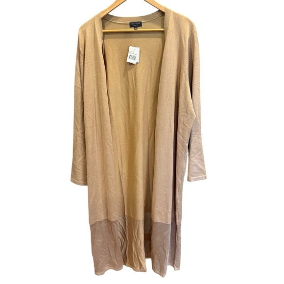 The Limited Women’s Long Open Front Brown Cardigan Duster 2X Oversized Preppy - Picture 1 of 12